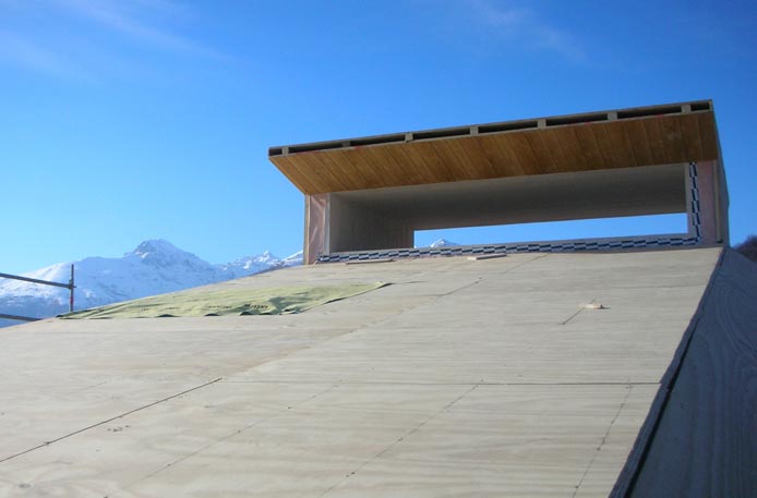 22 gennaio 2011. La torretta-lucernaio e il monte Mucrone